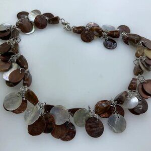Vintage Natural Shell MOP Beaded Short Necklace